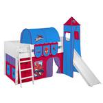 Spielbett IDA 4106 Spiderman weiß - mit Turm, Rutsche und Vorhang