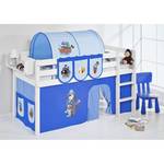 Spielbett JELLE Pirat Blau Hochbett LILOKIDS - mit Vorhang - weiß - 90 x 190 cm