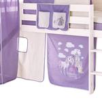 Lit ludique Kasper II Pin massif Violet Avec tunnel, matelas et sommier