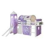 Lit ludique Kasper II Pin massif Violet Avec tunnel, matelas et sommier