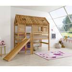 Letto bambini La capanna dello zio Tom con scivolo - Legno massello, oliato