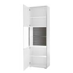 Armoire vitrine Kushiro Blanc brillant / Gris - Butoir à gauche