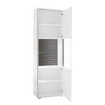 Armoire vitrine Kushiro Blanc brillant / Gris - Butoir à droite