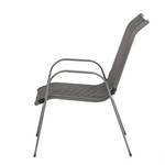 Chaises empilables Linu (lot de 2) Aluminium / Textilene Anthracite Noir