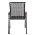 Chaises empilables Linu (lot de 2) Aluminium / Textilene Anthracite Noir