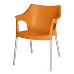 Chaises empilables Pole (lot de 2) Plastique / Aluminium - Orange / Couleur chrome