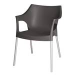 Chaises empilables Pole (lot de 2) Plastique / Aluminium - Chocolat / Couleur chrome