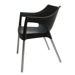 Chaises empilables Pole (lot de 2) Plastique / Aluminium - Noir / Aluminium