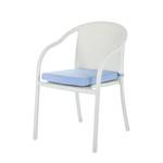 Sedia da giardino White Beach (set 2) Polyrattan/Tessuto bianco /Blu chiaro