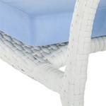 Sedia da giardino White Beach (set 2) Polyrattan/Tessuto bianco /Blu chiaro