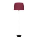 Lampadaire Lena Tissu / Fer - 1 ampoule - Noir / Rouge Bordeaux