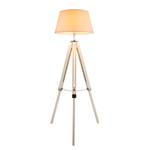 Staande lamp Mareen Wit/grenenhout