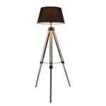 Lampadaire Mareen Tissu / Pin massif - 1 ampoule - Marron foncé / Pin gris