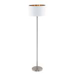 Lampadaire Maserlo Tissu / Acier - 1 ampoule - Blanc - Blanc