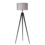 Staande lamp Tripod Asmo ijzer/geweven stof - 1 lichtbron - Grijs/zwart