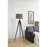 Lampadaire Tripod Asmo Fer / Tissu - 1 ampoule - Gris / Noir