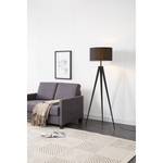 Lampadaire Tripod Asmo Fer / Tissu - 1 ampoule - Noir