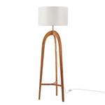 Lampada da terra Varn cotone / legno massello di pino - 1 luce - Beige / Pino