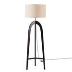 Lampada da terra Varn cotone / legno massello di pino - 1 luce - Beige / Nero