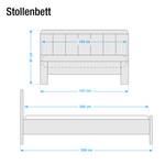 Stollenbett Agnetha Alpinweiß - 140 x 200cm - 1 Bettkasten
