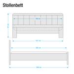Stollenbett Agnetha Alpinweiß - 180 x 200cm - Kein Bettkasten