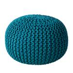 Pouf tricot Edson Tissu - Bleu pétrole