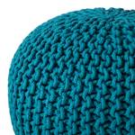 Pouf tricot Edson Tissu - Bleu pétrole