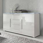 Stripe buffet blanc brillant - Avec 2 portes et 4 tiroirs