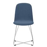 Chaises rembourrées Eske I (lot de 2) Tissu / Acier chromé - Tissu Vesta : Bleu clair