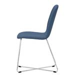 Chaises rembourrées Eske I (lot de 2) Tissu / Acier chromé - Tissu Vesta : Bleu clair