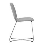 Chaises rembourrées Eske II (lot de 2) Tissu / Métal chromé - Tissu Vesta : Gris foncé