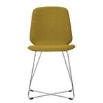 Chaises rembourrées Eske II (lot de 2) Tissu / Métal chromé - Tissu Vesta : Jaune