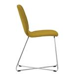 Chaises rembourrées Eske II (lot de 2) Tissu / Métal chromé - Tissu Vesta : Jaune