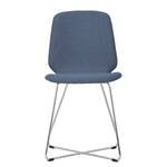 Chaises rembourrées Eske II (lot de 2) Tissu / Métal chromé - Tissu Vesta : Bleu clair