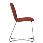Gestoffeerde stoelen Eske II geweven stof/verchroomd metaal - Stof Vesta: Rood