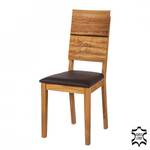 Stoelen RichWOOD (2-delige set) massief eikenhout, echt leren bekleding