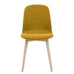 Gestoffeerde stoelen Helvig I geweven stof/massief eikenhout - Stof Vesta: Geel