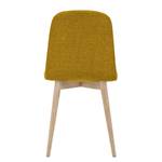 Chaises rembourrées Helvig I (lot de 2) Tissu / Chêne massif - Tissu Vesta : Jaune