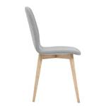 Gestoffeerde stoelen Helvig I geweven stof/massief eikenhout - Stof Vesta: Grijs