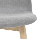 Chaises rembourrées Helvig I (lot de 2) Tissu / Chêne massif - Tissu Vesta : Gris