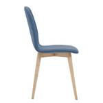 Chaises rembourrées Helvig I (lot de 2) Tissu / Chêne massif - Tissu Vesta : Bleu clair