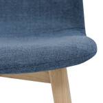 Chaises rembourrées Helvig I (lot de 2) Tissu / Chêne massif - Tissu Vesta : Bleu clair