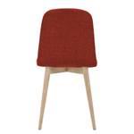 Chaises rembourrées Helvig I (lot de 2) Tissu / Chêne massif - Tissu Vesta : Rouge