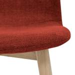 Chaises rembourrées Helvig I (lot de 2) Tissu / Chêne massif - Tissu Vesta : Rouge