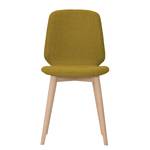 Chaises Helvig III (lot de 2) Tissu / Chêne massif - Tissu Vesta Rouge - Tissu Vesta : Jaune