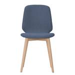 Chaises Helvig III (lot de 2) Tissu / Chêne massif - Tissu Vesta Rouge - Tissu Vesta : Bleu clair