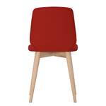 Gestoffeerde stoelen Helvig III echt leer/massief eikenhout - Echt leer Alvar: Rood