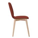 Chaises Helvig III (lot de 2) Tissu / Chêne massif - Tissu Vesta Rouge - Tissu Vesta : Rouge