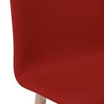 Chaises Helvig IV (lot de 2) Cuir véritable / Chêne massif - Cuir véritable Alvar Rouge - Cuir véritable Alvar : Rouge