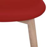 Chaises Helvig IV (lot de 2) Cuir véritable / Chêne massif - Cuir véritable Alvar Rouge - Cuir véritable Alvar : Rouge